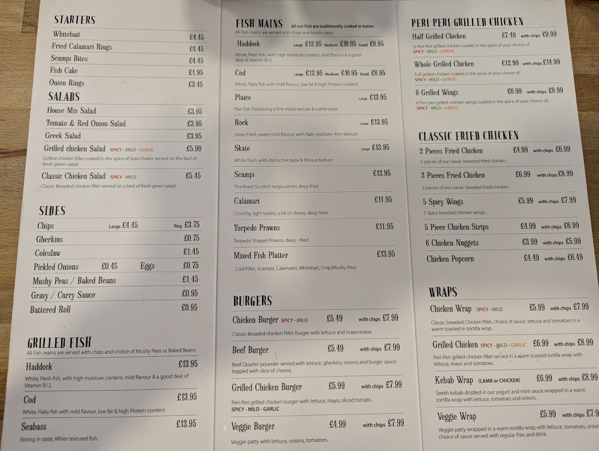 Sussex Fish Bar Menu - Image 4